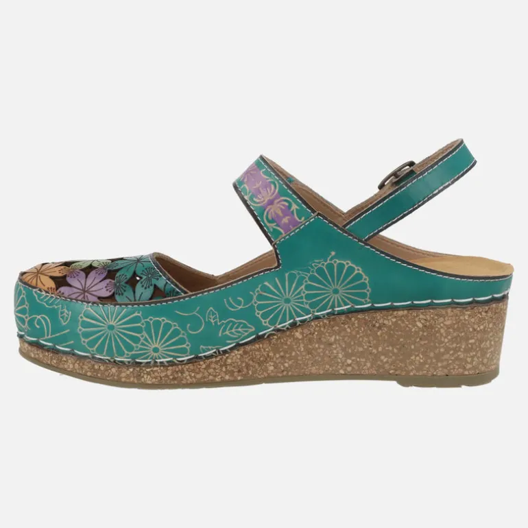 Zapatos destalonados con troquelado de flores Facscineo 0121