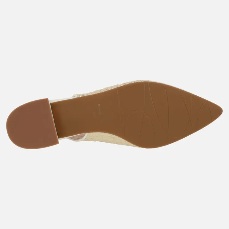 Zapatos destalonados de tacón bajo con adorno