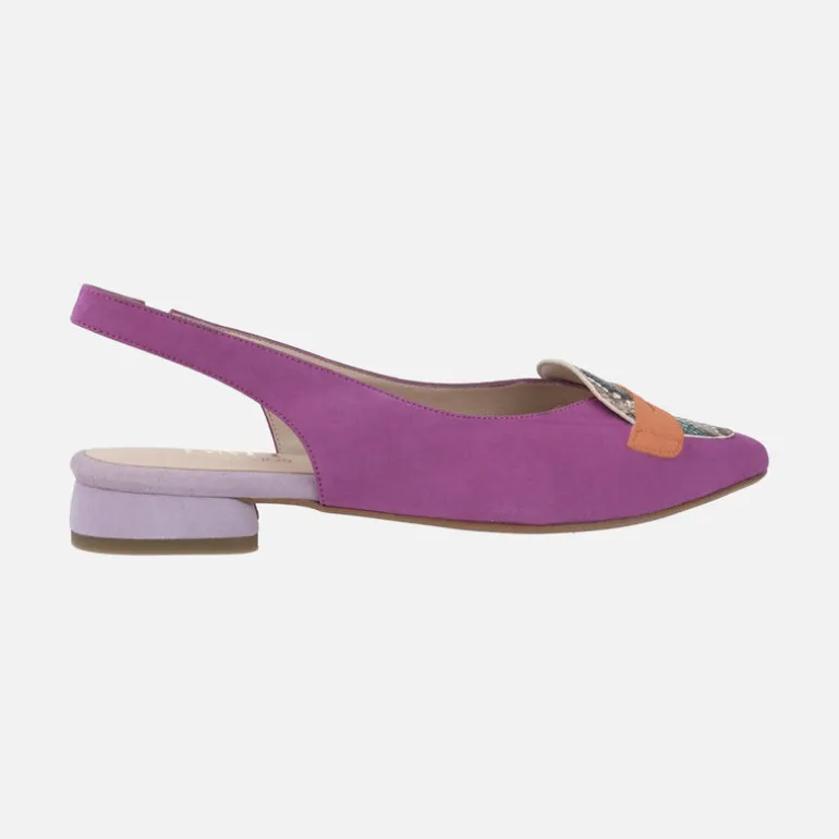 Zapatos destalonados en combinado fucsia con animal print