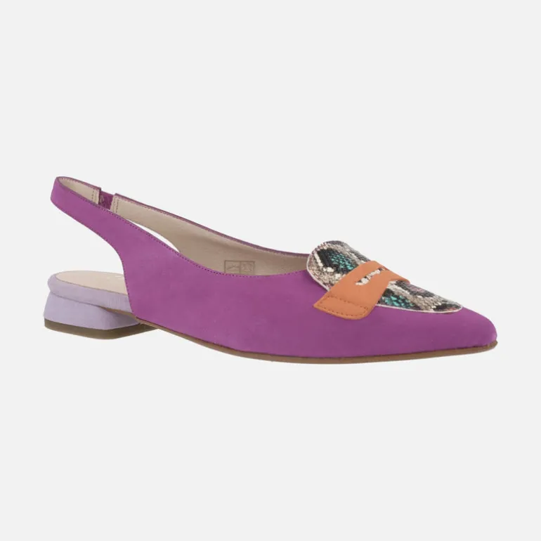 Zapatos destalonados en combinado fucsia con animal print
