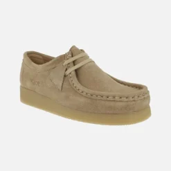 Zapatos en piel serraje para mujer con cordones tipo Wallabee