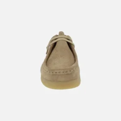 Zapatos en piel serraje para mujer con cordones tipo Wallabee