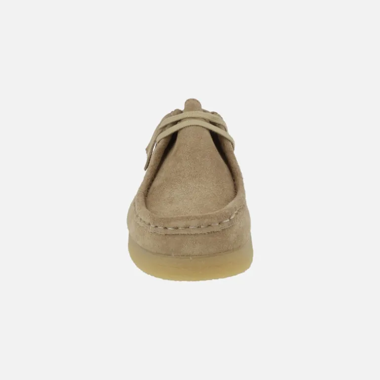 Zapatos en piel serraje para mujer con cordones tipo Wallabee
