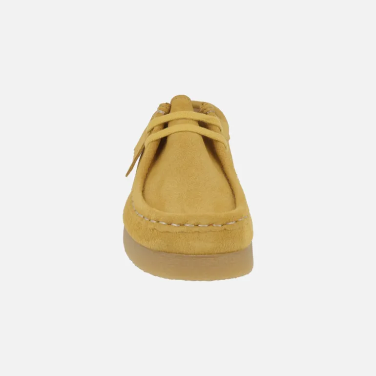 Zapatos en piel serraje para mujer con cordones tipo Wallabee