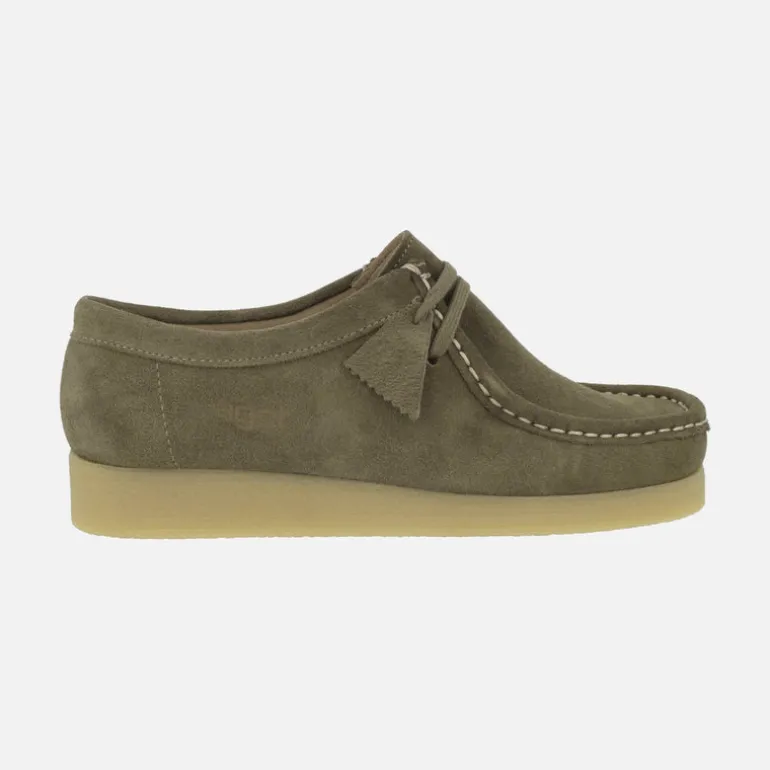 Zapatos en piel serraje para mujer con cordones tipo Wallabee