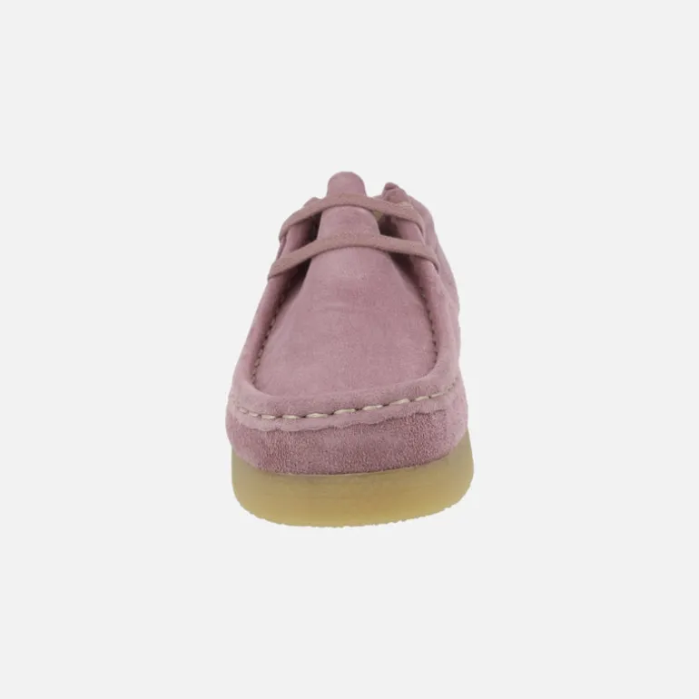 Zapatos en piel serraje para mujer con cordones tipo Wallabee