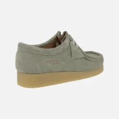 Zapatos en piel serraje para mujer con cordones tipo Wallabee