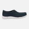 Zapatos en tejido azul para hombre con cordones elásticos Adacter