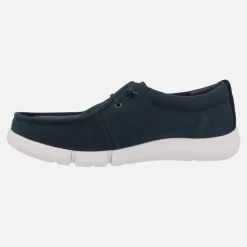 Zapatos en tejido azul para hombre con cordones elásticos Adacter