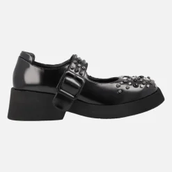 Zapatos mary jane negros con remaches y suela volúmen Angelina