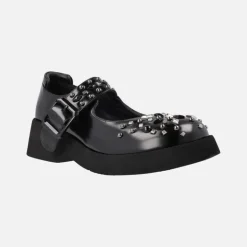 Zapatos mary jane negros con remaches y suela volúmen Angelina