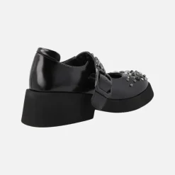 Zapatos mary jane negros con remaches y suela volúmen Angelina