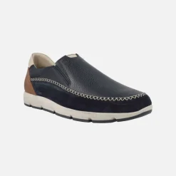 Zapatos mocasines confort para hombre en combinado azul marino