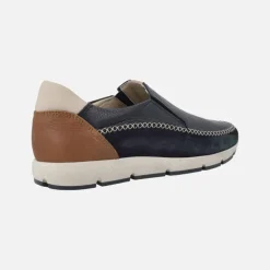 Zapatos mocasines confort para hombre en combinado azul marino