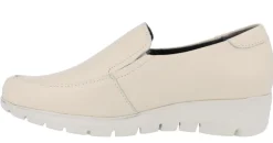 Zapatos mocasines confort para mujer de piel con elásticos