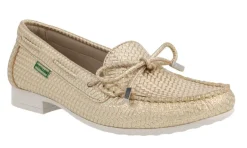 Zapatos mocasines de piel grabada con adorno de lazo