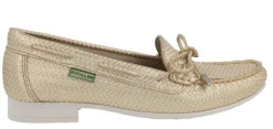 Zapatos mocasines de piel grabada con adorno de lazo