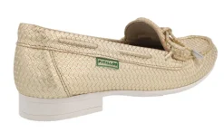 Zapatos mocasines de piel grabada con adorno de lazo