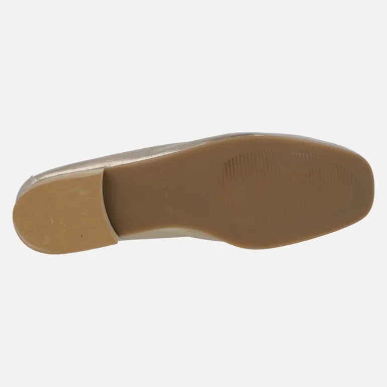 Zapatos mocasines Erika en piel metalizada platino