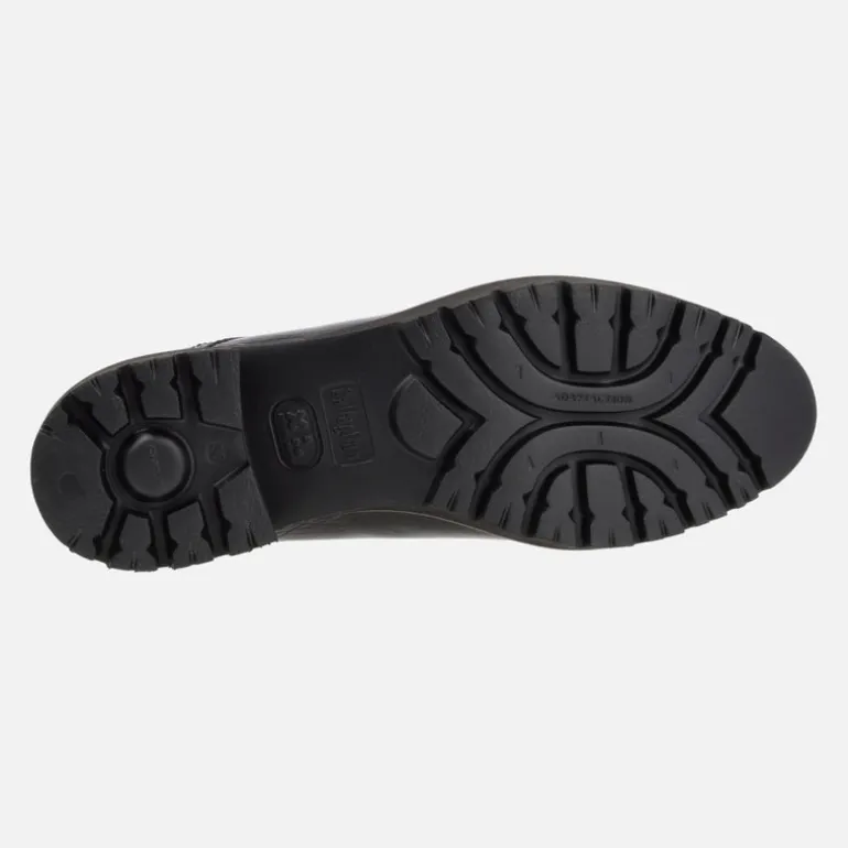 Zapatos negros de charol para mujer con cordones y piso track
