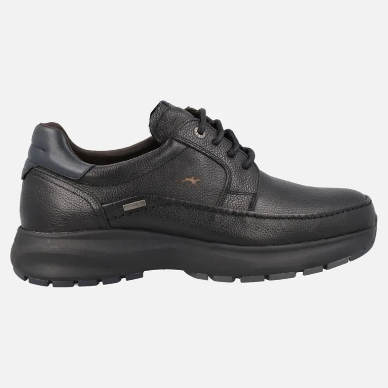 Zapatos negros de piel con cordones y membrana Fluchos tex