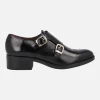 Zapatos negros de piel con hebillas para mujer