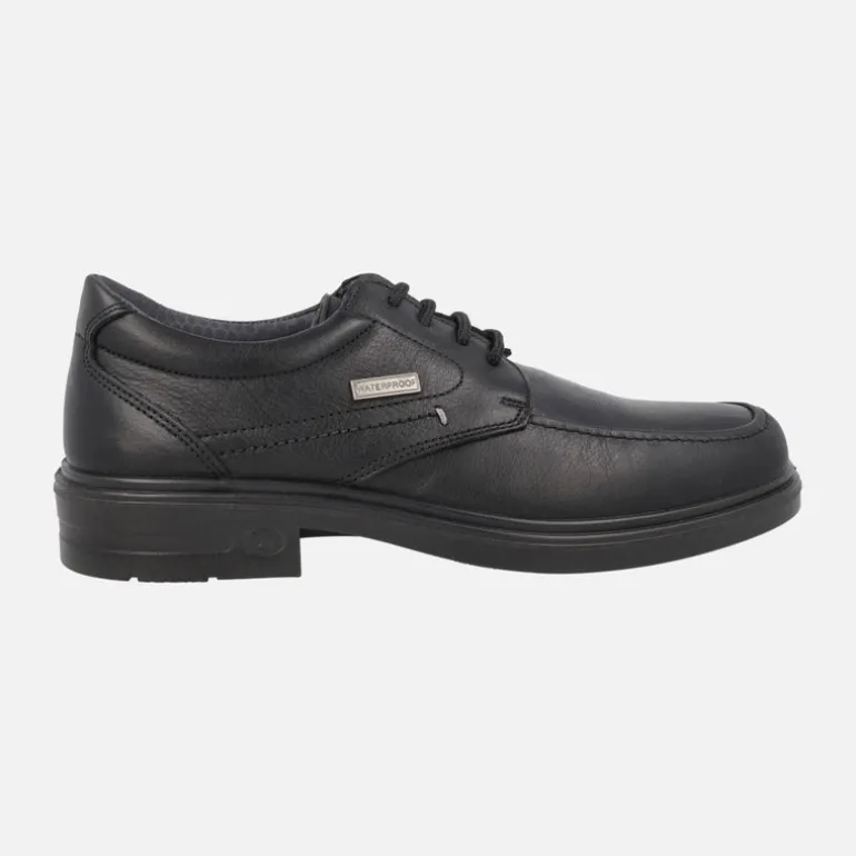 Zapatos negros de piel con cordones para hombre y membrana Waterproof