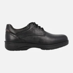 Zapatos negros de piel con cordones para hombre