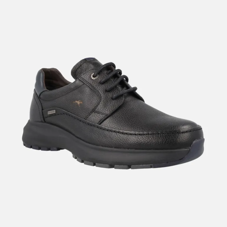 Zapatos negros de piel con cordones y membrana Fluchos tex