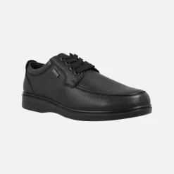 Zapatos negros de piel con cordones y membrana Tex