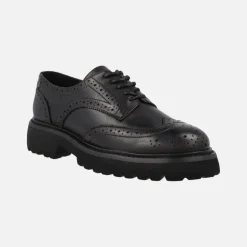 Zapatos negros de piel con cordones y pala vega Carmela