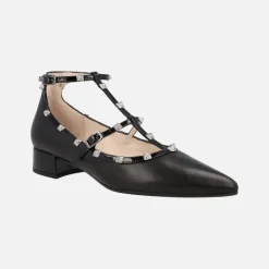 Zapatos negros de piel con pulseras y remaches Lodi Amines
