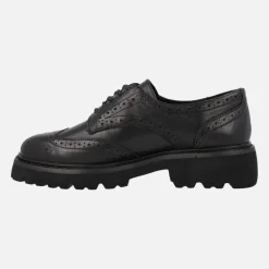 Zapatos negros de piel con cordones y pala vega Carmela