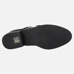 Zapatos negros de piel con hebillas para mujer