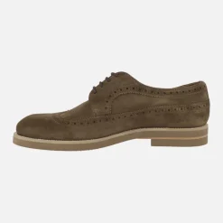 Zapatos Niza en ante marrón con cordones y pala vega