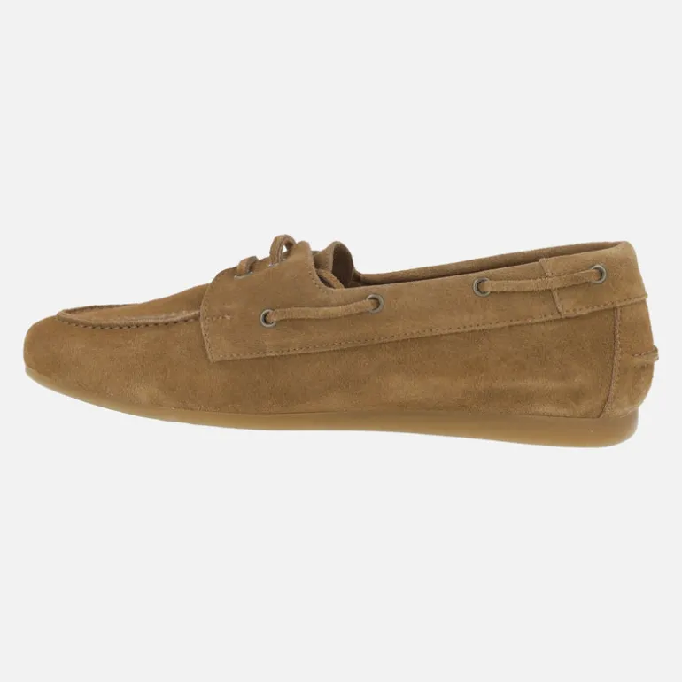 Zapatos náuticos de piel serraje con cordones Abby