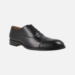 Zapatos oxford Lenox en piel negra con puntera recta