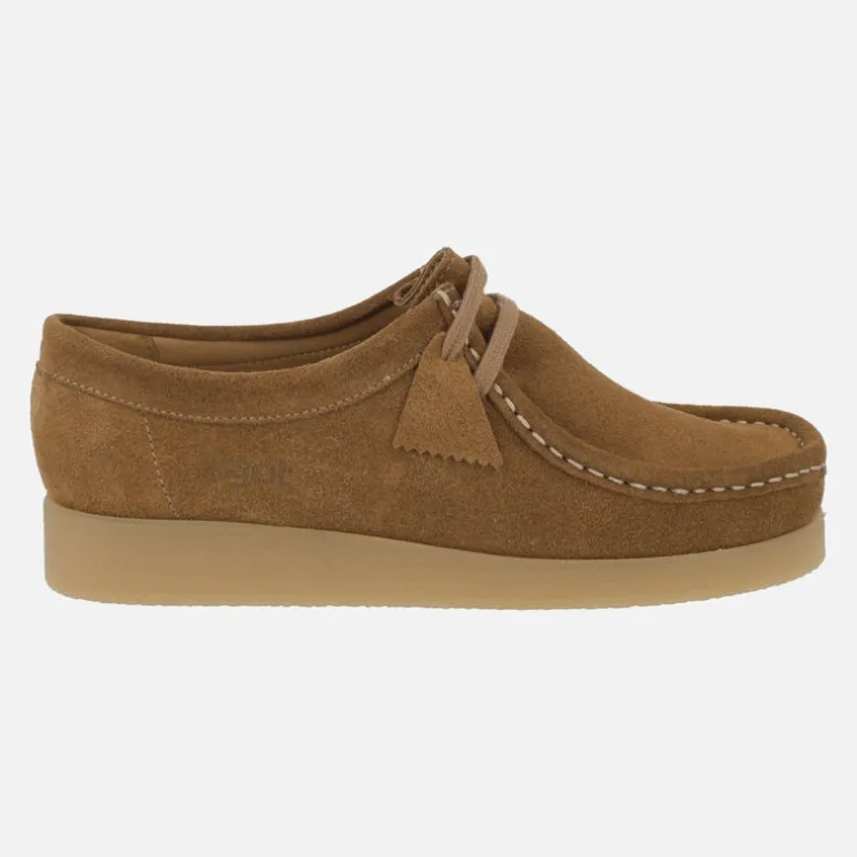 Zapatos para hombre en piel serraje con cordones estilo wallabee