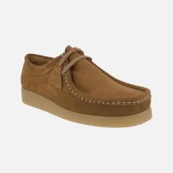 Zapatos para hombre en piel serraje con cordones estilo wallabee