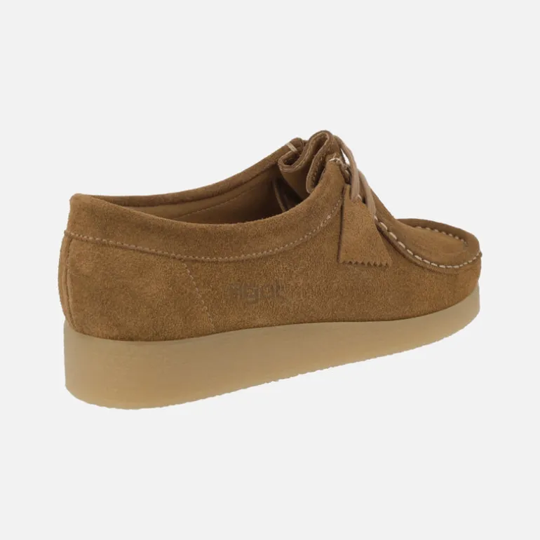 Zapatos para hombre en piel serraje con cordones estilo wallabee
