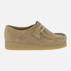Zapatos para hombre en piel serraje con cordones estilo wallabee