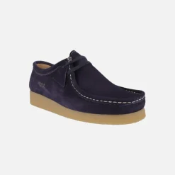 Zapatos para hombre en piel serraje con cordones estilo wallabee