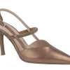 Zapatos Safite destalonados en piel metalizada con tira de strass