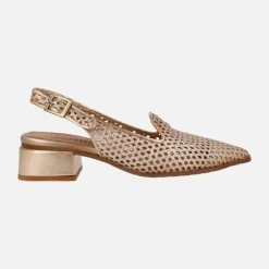 Zapatos trenzados de piel destalonados con copete