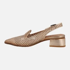 Zapatos trenzados de piel destalonados con copete