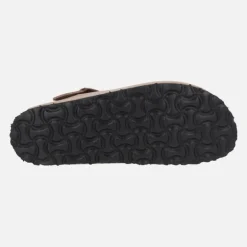 Zuecos bio en serraje taupe para hombre Castell