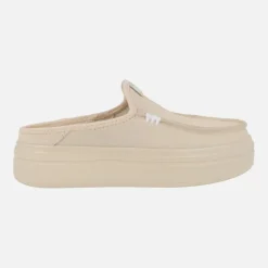 Zuecos con plataforma en serraje beige Austin Lift Classic Blush