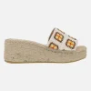 Zuecos de croché con cuña y plataforma de esparto