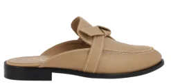 Zuecos de piel camel con detalle de nudo