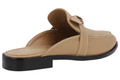 Zuecos de piel camel con detalle de nudo